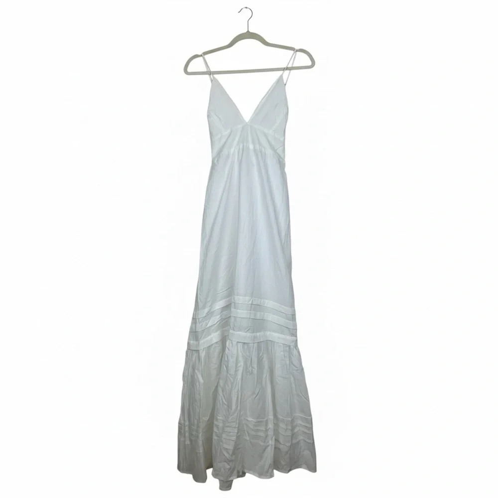 Pampelone Chloe White Cotton Maxi Dress NWT Size Small - Picture 1 of 6